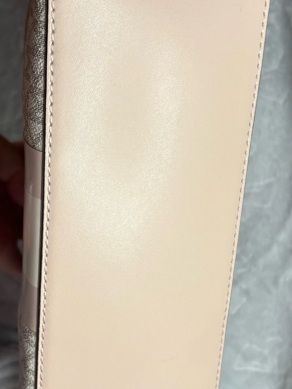Michael Kors Blush Pink and Cream Signature Crossbody with Gold Hardware